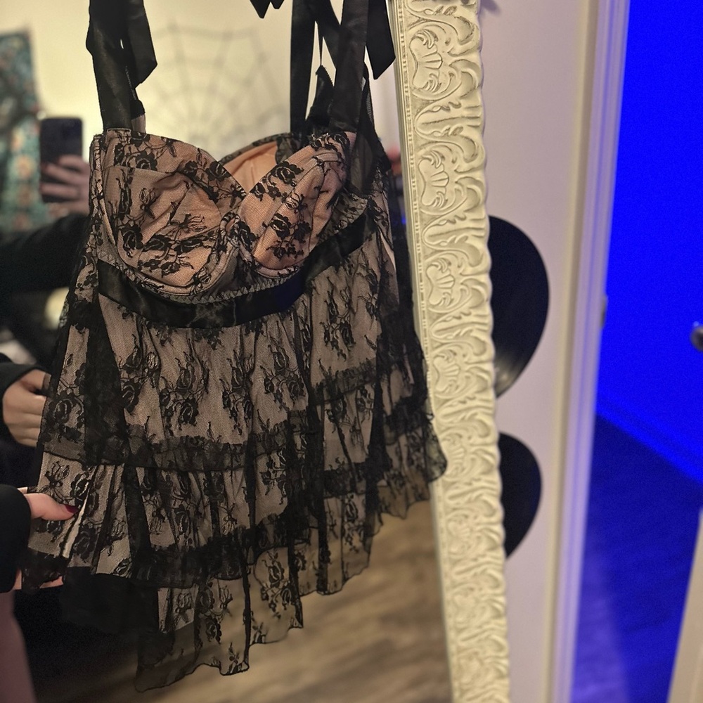 Black Lace Corset Top